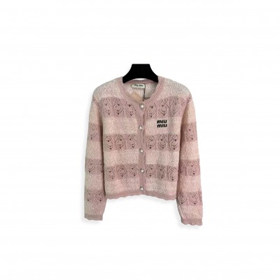 MIU MIU VINTAGE SWEET WOMEN CAKE PATTERN EMBROIDERY SHORT SWEATER MIU MIU VINTAGE SWEET WOMEN CAKE PATTERN EMBROIDERY SHORT SWEATER